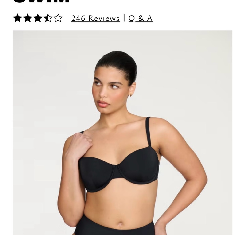 Cuup Black Balconette Underwire Bikini Top (Size 34E/36D or Cuup 11)